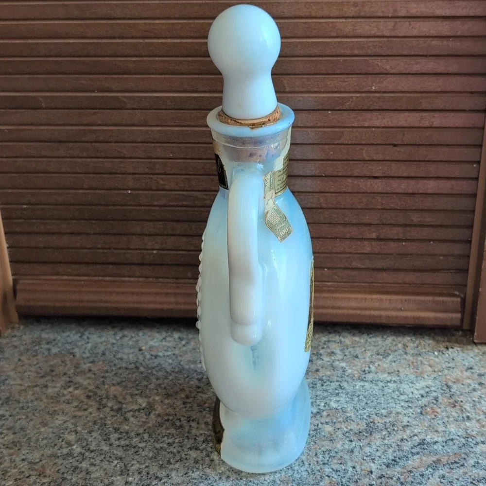 Vintage Jim Beam Decanter 1957 Opal Glass Mid century modern barware